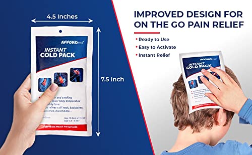 Instant Cold Pack, Disposable, Large, 7.5 x 4.5 Inches, Ice Packs for Pain Relief (6 per Pk) - color: 6 Per Pk