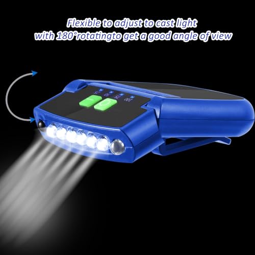 Mudder LED Hat Clip Light, Cap Lights - color: Black, Blue