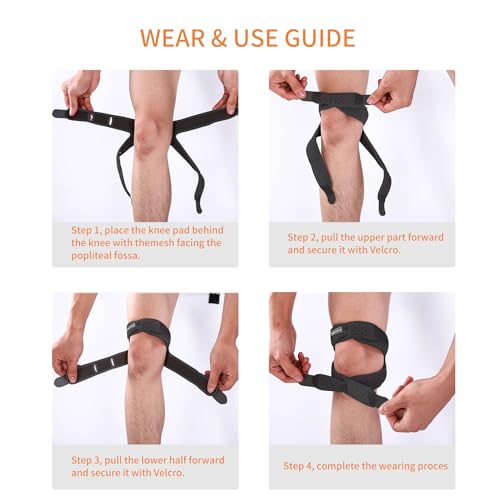 Dual Patella Knee Strap, Black, Size M, 2-Pack - size: Medium