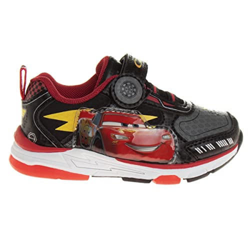 Disney Pixar Cars Boys Black/Red Lighted Sneaker (Toddler/Little Kid) - color: Red, size: 7 Toddler