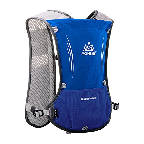 AONIJIE Running Vest Hydration Backpack 5L Unisex Trail Water Lightweight - color: Blue and No Water Bladder