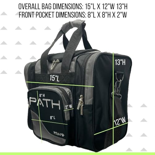 Pyramid Path Pro Deluxe Single Bowling Ball Tote - Holds One Ball, One Pair Shoes Up to Mens 15 - color: Silver