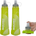 MARCHWAY Soft Flask Collapsible Water Bottle with Wide Mouth, 300ml/500ml - color: Yellow, size: 500 ml/17 oz