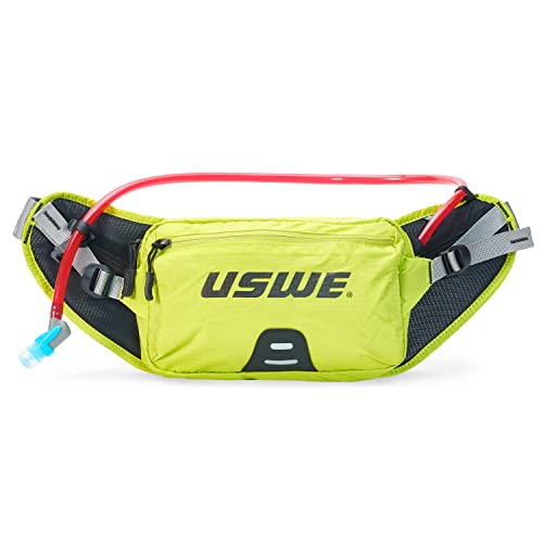 USWE Zulo Hydration Hip Pack - with Organizer and Side Pockets, Bounce Free Hip Belt (2L, Yellow) - color: Yellow, size: 2L