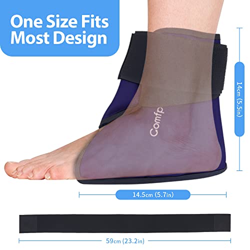 Comfpack Ankle Ice Pack Wrap Heel Ice Pack for Pain Relief, Hot Cold Therapy Cold Pack for Plantar Fasciitis, Achilles Tendonitis, Ankle Sprain, Foot Pain, 2Packs - color: Dark Blue-2 Pack