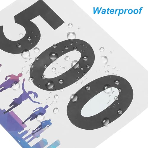 PATIKIL Tearproof Running Bib Numbers, Waterproof Race Competitor Numbers - size: 7x6 Inch, style: 401-500