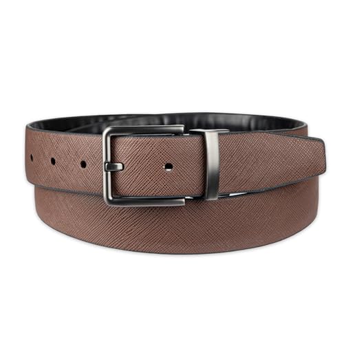Calvin Klein Men’s Reversible Leather Belt - 2‑in‑1 Versatile Modern Style - color: Black/Brown, size: Medium (34-36)