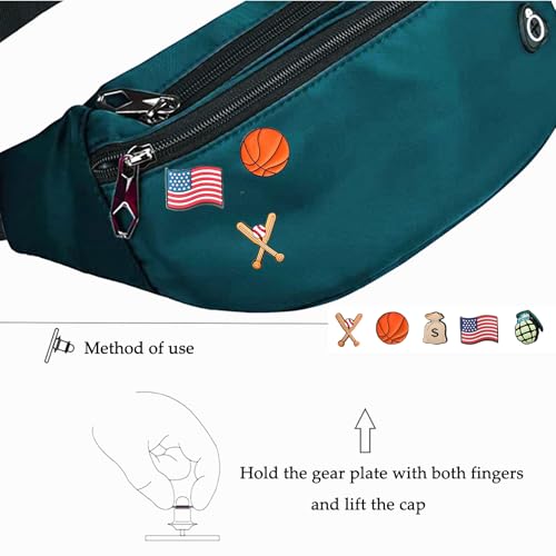 Fanny Packs for Men and Women Water-Repellent Sports Waist Pack Bag - color: 1pack-Ball Pattern Teal Blue