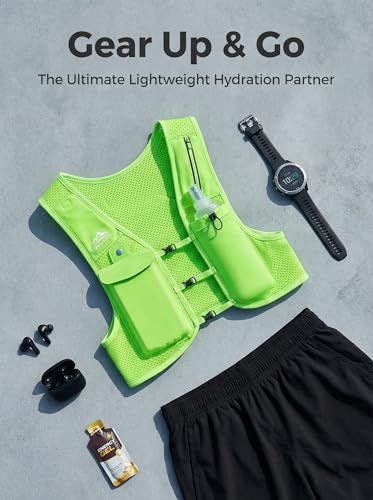 Zelvot Running Vest for Women Men, Touchscreen Phone Pocket - color: Neon Green, size: Medium-Large