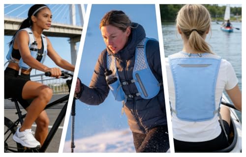 Running Vest for Women Men Hydration Backpack with 500ml Soft Flask Lightweight Water Pack - color: Babyblue+500ml Soft Flask
