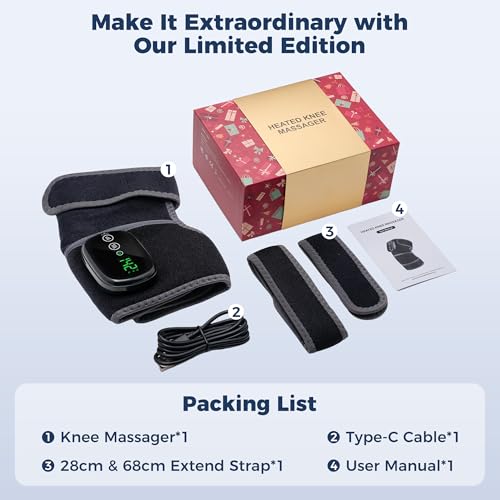 HOMRELEXA Cordless Heated Knee Massager, Knee Heating Pad, Gift Box Edition - color: Gift Box Edition 1pc