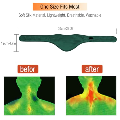 Neck Heating Pad, ARRIS Small Portable Heated Neck Wrap with Adjustable Time and Temperature Control, USB Powered Neck Pain Relief, Stiffness Relief or Postoperative Recovery Green - color: Green