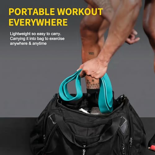 ROSAPOAR Resistance Band Pull up Band Fitness Exercise Bands Natural Latex for Workout Body Stretch Powerlifting Band Fitness Sport Training at Home/The Gym - color: cyan