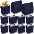 10 Pack Large 18L Insulated Grocery Bag Bulk Zippered, Navy Blue - color: Navy Blue