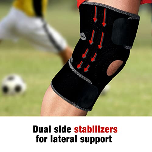 ACE Brand Adjustable Knee Brace with Side Stabilizers Provides Support & Compression to Arthritic and Painful Knee Joints (Pack of 2) - size: Adjustable (Pack of 2)