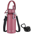 KXIAOCHEN Insulated Water Bottle with Strap, 48-Hour Cold, 2 Lids - color: Red, size: 32 Ounces
