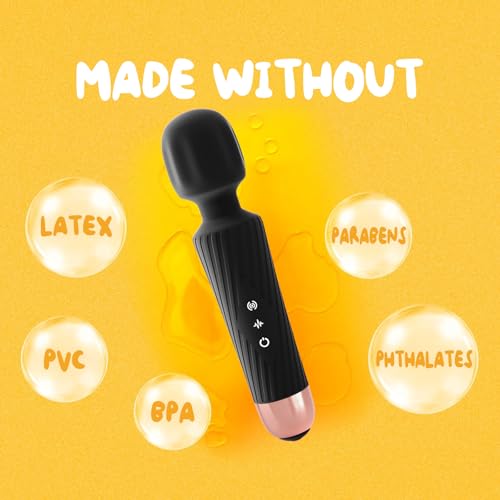 Vibrator Wand, Adult Sex Toys for Women, Vibrating Massager (Black) - color: Black