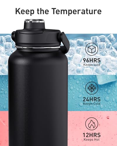 TOURIT 24 oz Insulated Stainless Steel Water Bottle, Pink - color: Pink, size: 32 Ounces