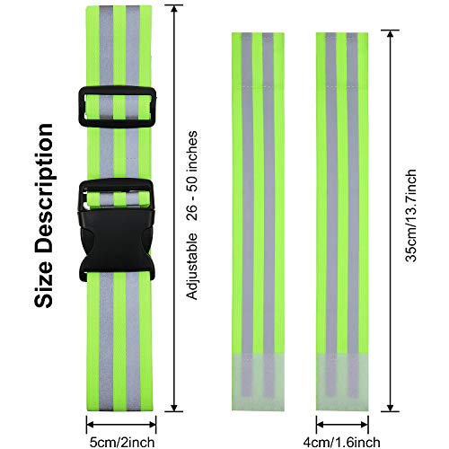 Hotop 6 Pcs Reflective Band Strap Safety Glow PT Belt High Visibility