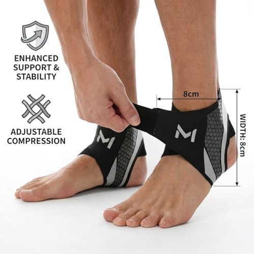 One Pair Ankle Support Brace, Adjustable Ankle Wrap, Ankle Stabilizer for Sports and Fitness Activities