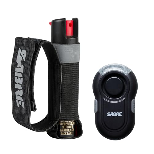 SABRE Runner Pepper Gel Spray for Running, Walking & Personal Safety - color: Runner Pepper Gel with Personal Alarm, Black