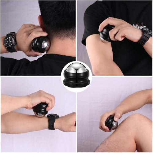 Massage Ice Roller Ball, Roller for Muscles Deep Tissue Cold & Heat Therapy - color: Black-02