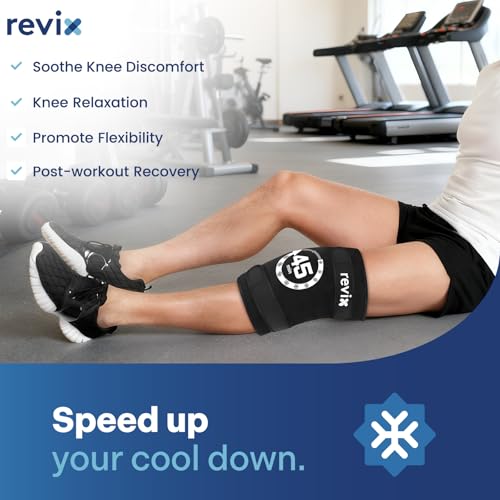 REVIX Extra Large Knee Ice Pack Wrap Around Entire Knee and REVIX Ankle Ice Pack Wrap for Foot Pain Relief and Feet Injuries