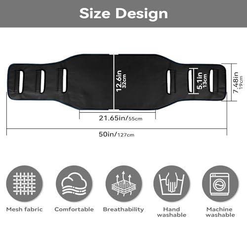 Transfer Belt Transfer Sling for Elderly, Lift Assist Gait Belt for Seniors - color: Black