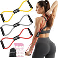 Resistance Bands with Handles, Figure 8 Fitness Bands, Exercise Bands Set - color: Yellow, Grey, Red, size: 3pcs