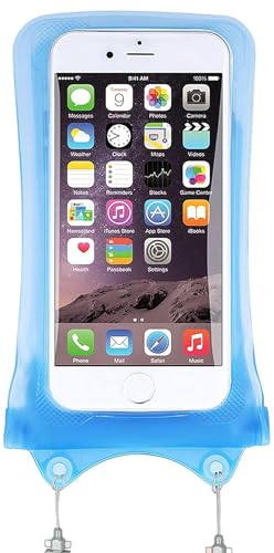 AquaVault Floating Waterproof Phone Pouch Case Universal for iPhone Android - color: Blue