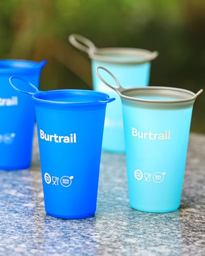 Collapsible Cup Foldable Running Water Cup,200 ml/6.8 fl oz-2Packs Color Mixing Protable Collapsible Cups for Traveling Backpacking Running-BPA Free,SeaBlue & SkyBlue - color: 2 Pcs Sky Blue+Sea Blue
