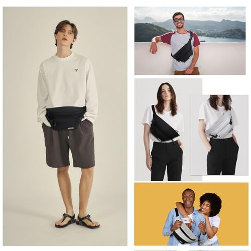 Fanny Packs for Men Women, Slim Crossbody Waist Bag, Anti-Theft Crossbody Belt Bag for Traveling Workout (Black-02, Small)