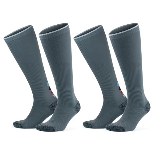 GoWith 20-30 mmHg Unisex Knee High Compression Rayon Bamboo Socks, 2 Pairs - color: Gray - 2 Pairs, size: Medium