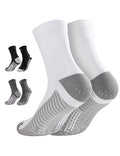 Mens Compression Running Socks: 15-20 mmHg Arch Support Non-Slip - color: B-white Gray Black, size: 4-6