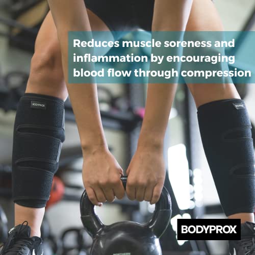 Bodyprox Calf Support Brace 2 Pack, Adjustable Shin Splint Compression Wrap - size: L/XL