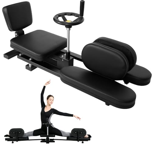 Adjustable Leg Split Machine for Hamstring & Hip Flexor, Stretching Tools for Dance and Gymnastics, Inner Thigh Trainer with Steel Frame, Black