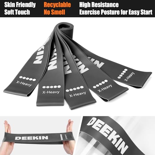 DEEKIN 20 Pcs Resistance Bands Bulk Exercise Bands - color: Dark Gray, size: 40-50LBS
