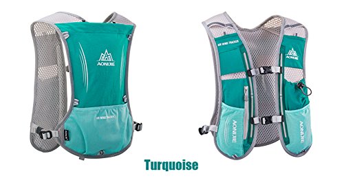 AONIJIE 5L Outdoor Sport Multifunctional Camping Backpack Cycling Running Climbing Hiking Hydration Vest Pack - color: Light Blue With 500ml Soft Flask