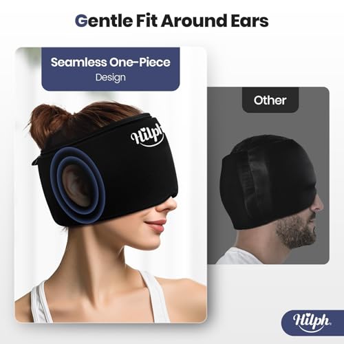Hilph Adjustable Migraine Relief Cap, Headache Hat with Thickened Gel - style: Black