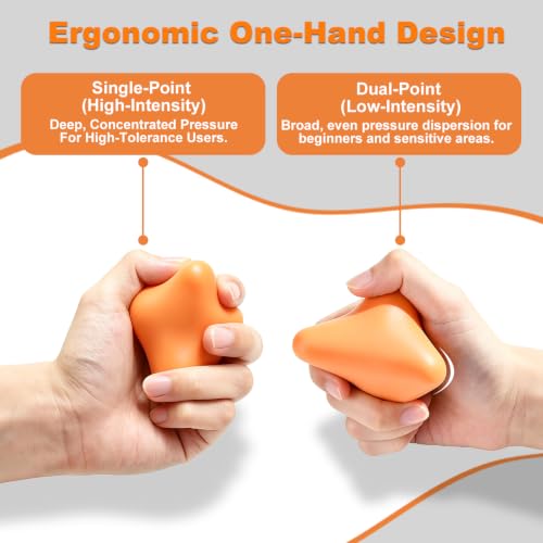Manual Trigger Point Massager Ball–Deep Tissue Massage Tool - color: Vibrant Orange