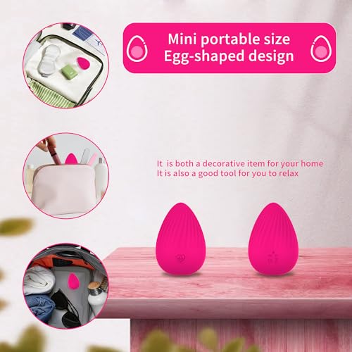 Massage Ball for Myofascial Release, Handheld Portable Electric Massage Tool, Joint Trigger Point Therapy, Jaw Muscle Knots and Yoga Therapy, Pain Relief and Muscle Recovery.（Rose Red）