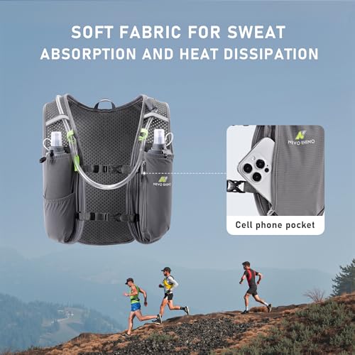 N NEVO RHINO Running Vest with 1.5L Water Bladder, Hydration Vest Pack - color: Dark Gray