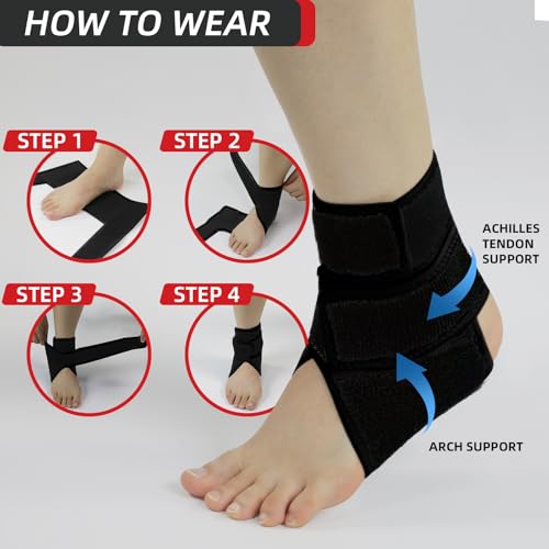 Ankle Brace, Compression Wrap for Sprains, Plantar Fasciitis & Foot Pain - color: Black, size: One Size
