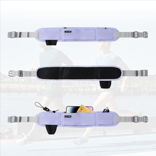 Running Hydration Belt with Water Bottle Holder for Men Women, Bounce-Free Phone Storage Waist Pack, Reflective Adjustable Marathon Belt for Jogging Trail Running,Fits All Phones(Blue) - color: Blue