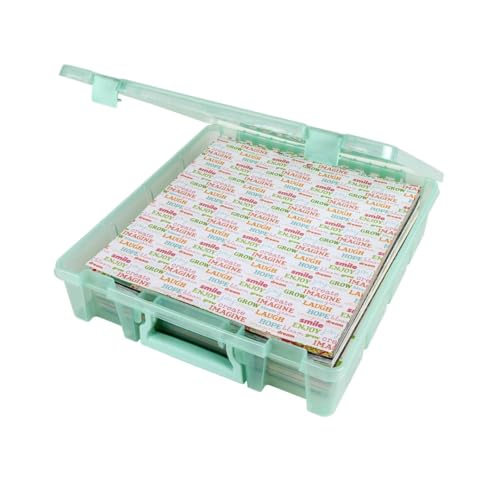 ArtBin Super Satchel Slim 1-Compartment Craft Box, Translucent Mint - color: Mint