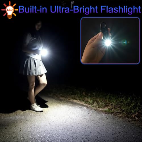 135dB Rechargeable Personal Alarm with Ultra Bright Flashlight - color: Black, style: Rechargeable & Built-in Flashlight