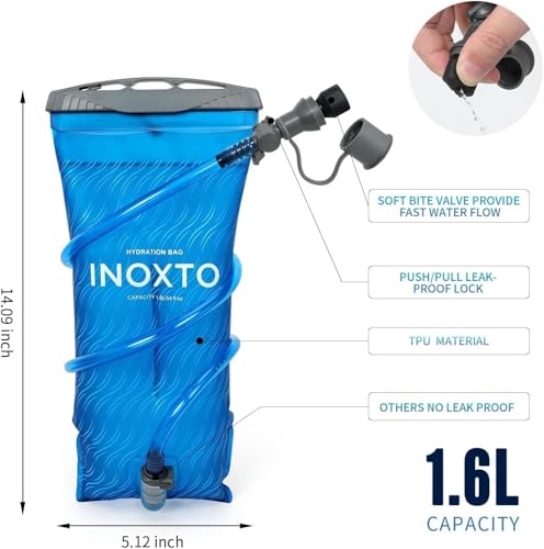 INOXTO Running Hydration Vest Backpack,Lightweight Insulated Pack with 1.5L Water Bladder Bag Daypack for Hiking Trail Running Cycling Race Marathon for Women Men - color: gray dark blue