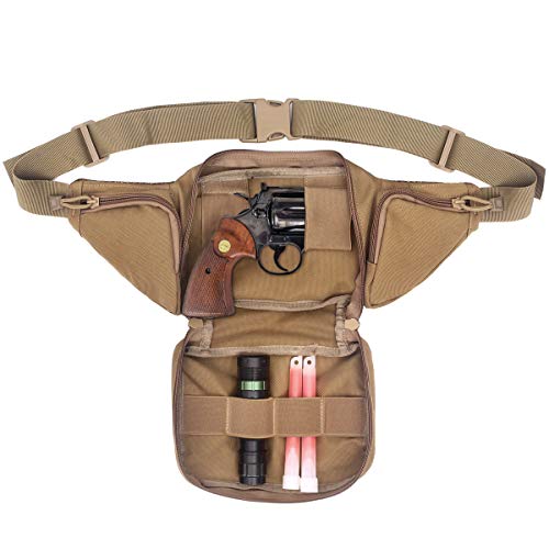 Tactical CCW Fanny Pack for Men Women, Concealed Carry Fanny Pack - color: Khaki