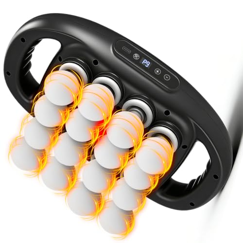 Deep Tissue Massage Gun with 16 Massage Heads, 2600mAh Battery Back Muscle Massager with 9 Modes & Levels for Back, Shoulders, Legs, Foot, Body Muscle Relief - color: Paint Black