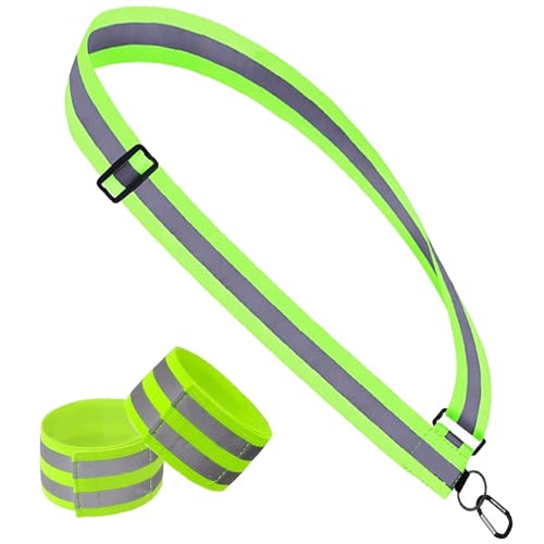 Reflective Sash, Reflective Safety Gear, Adjustable Reflective Sash for Nighttime Activities - Perfect for Running, Walking, Cycling | High-Visibility Gear for All Ages